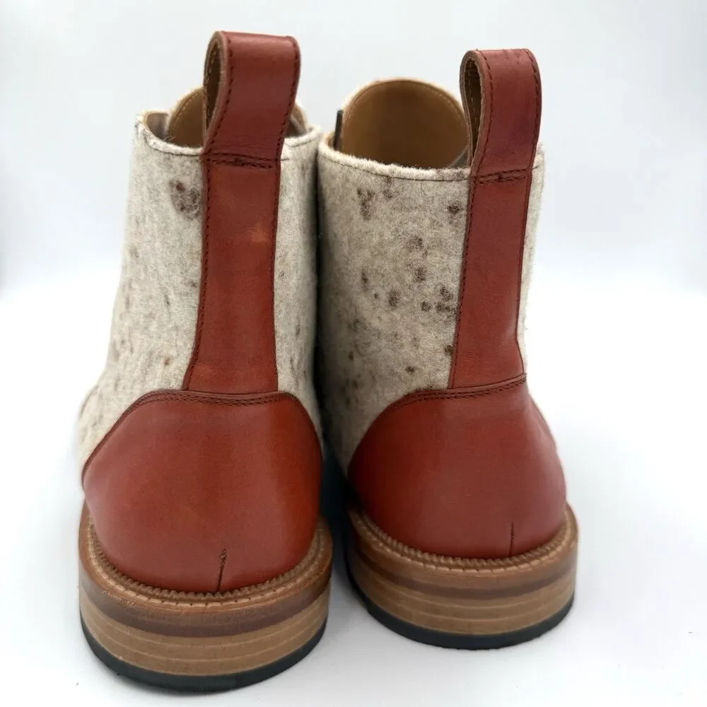 Taft The Jack Boot Men’s US 12 EU 45 Calico Wool Calfskin Cap Toe Lace Up Spain - Picture 6 of 7